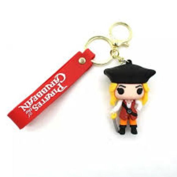NEW Elizabeth Swann Pirates Of The Caribbean Silicone & Metal Keychain - Picture 1 of 3